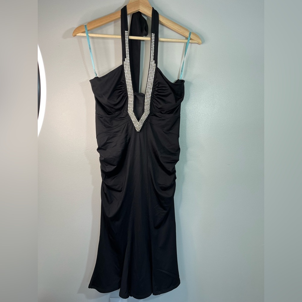 Marciano Black Rhinestone Cocktail Evening Party Event Halter Dress Womens Small
